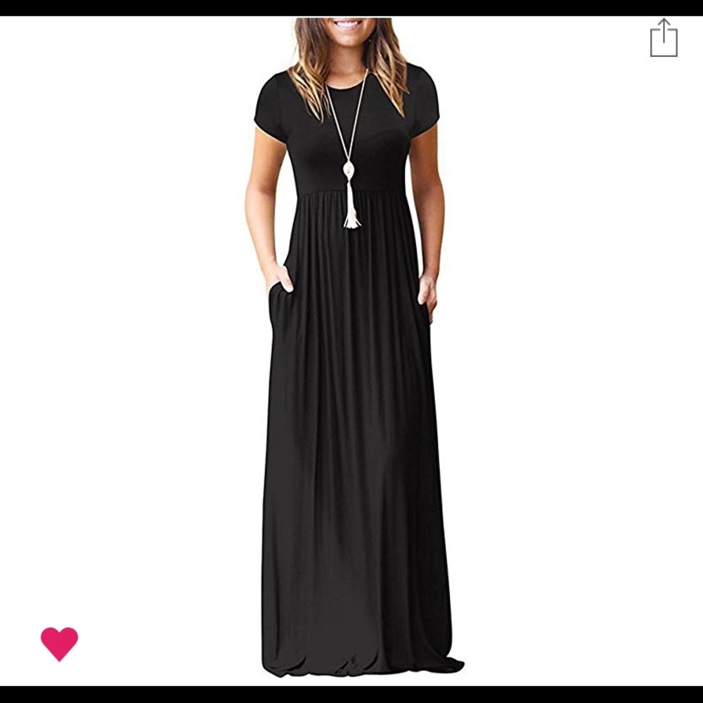 Plain black maxi dress
